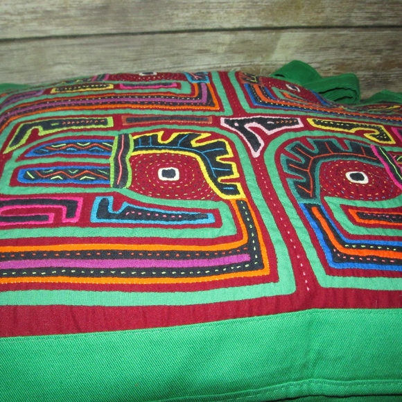 Artisan Green Canvas Tropical Bird Tote - Picture 8 of 8